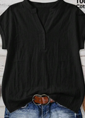 EMERY ROSE Casual Minimalist Black Shirt For Women, Suitable For Summer