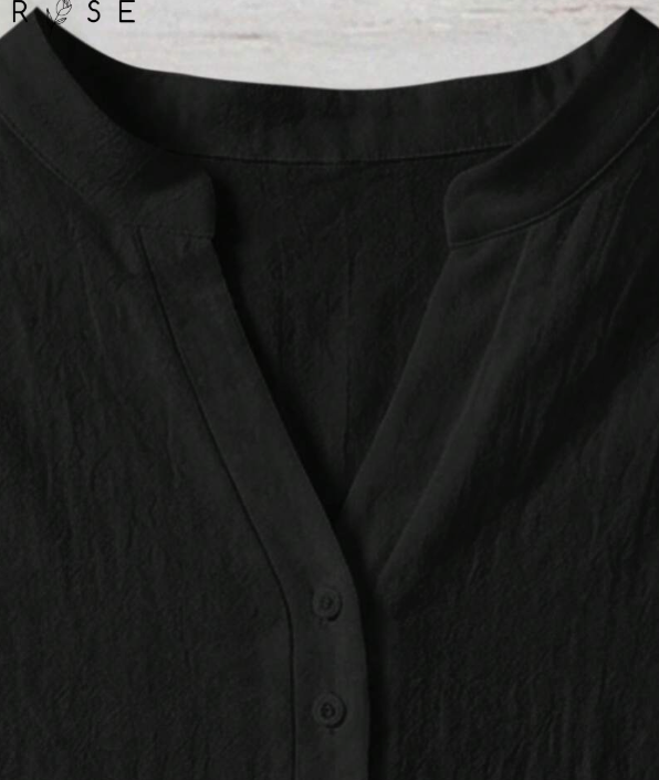 EMERY ROSE Casual Minimalist Black Shirt For Women, Suitable For Summer